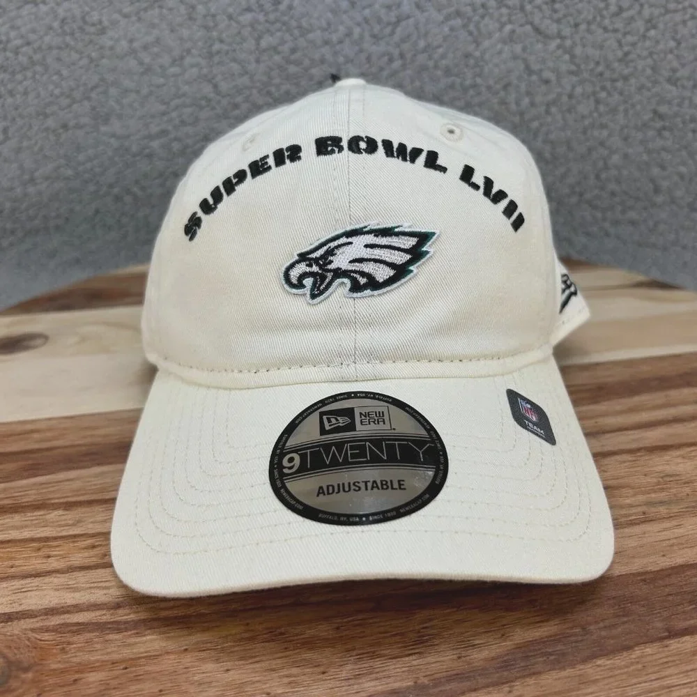 New Era NFL Super Bowl LVII Philadelphia Eagles 39Twenty Adjustable Beige Hat - Picture 1 of 5